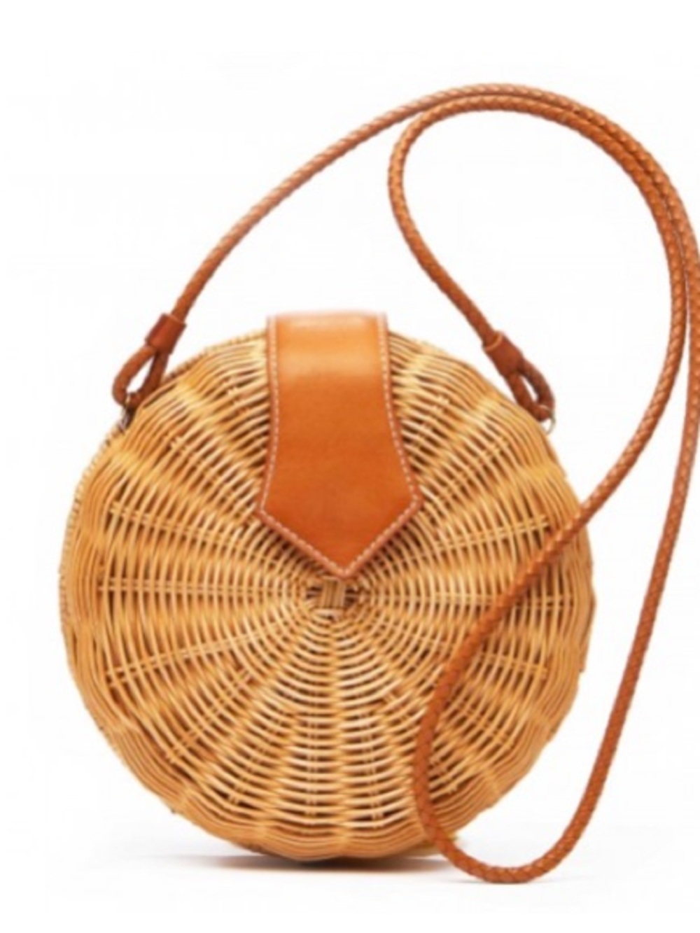 J. McLaughlin Round Woven Straw Crossbody